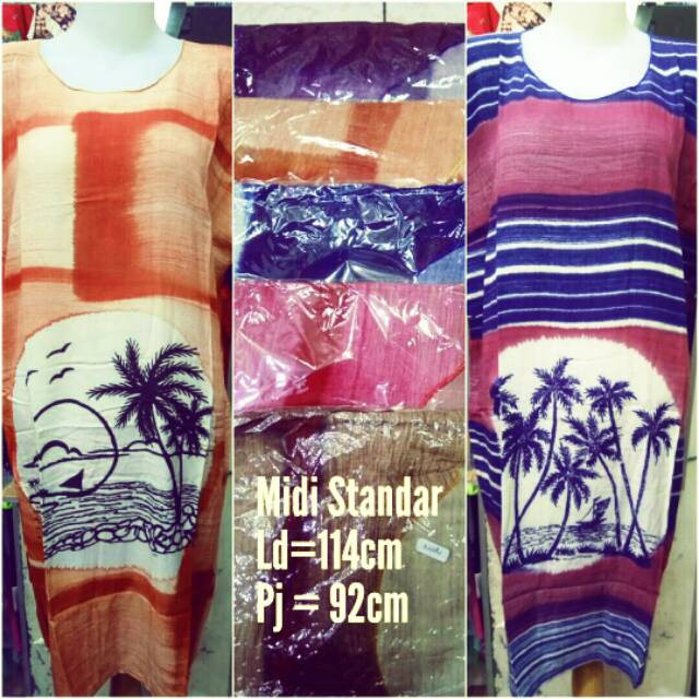 OBRAL MURAH Daster Midi Standar Corak Motif Pantai Random