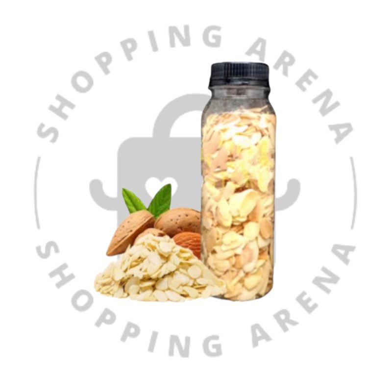 

KACANG ALMOND Roasted Iris-iris Panggang 100gr Antioksidan Topping Halal