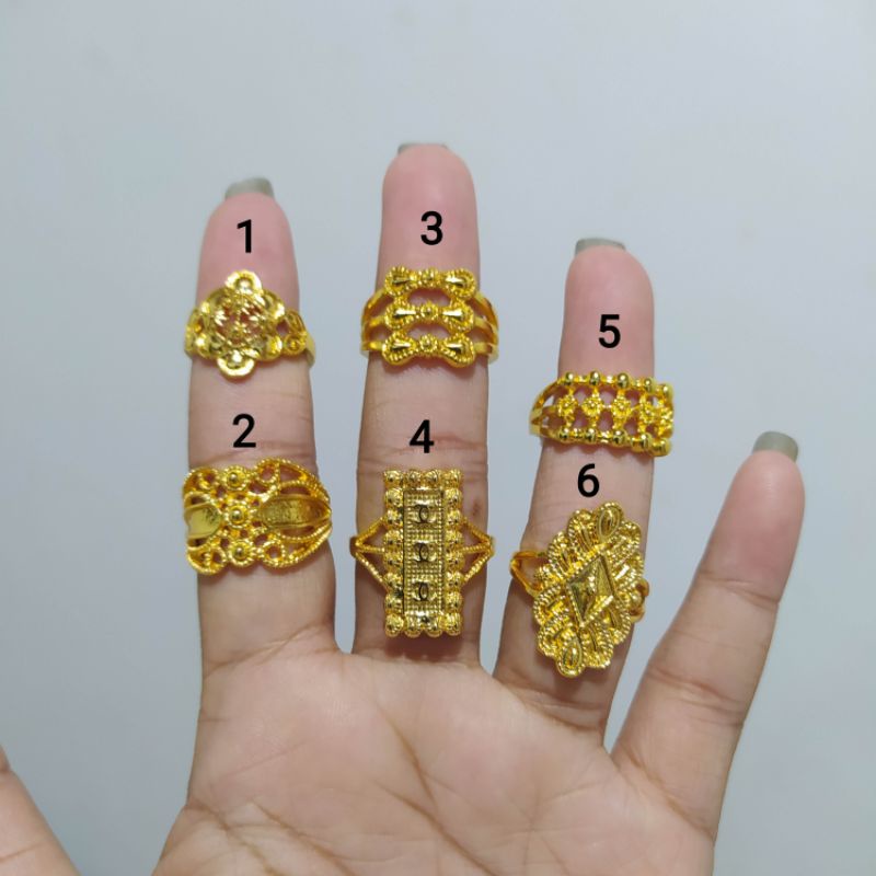 cincin replika emas 24k cincin wanita warna emas 24k