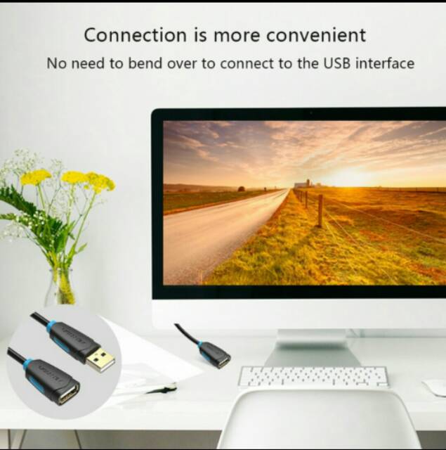 [COD] KABEL EXTENSION VENTION CBC PERPANJANGAN USB MALE TO FEMALE 2.0 GOLD PLATED 3 METER ORIGINAL