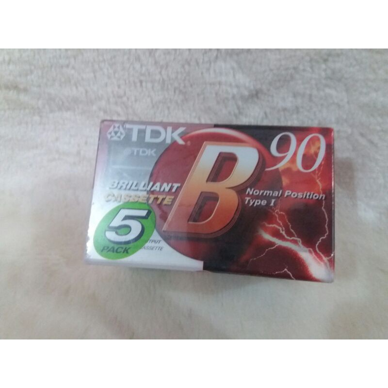 TDK B 90 Brand New 5 Pack Cassette Tapes ( kaset pita kosong)