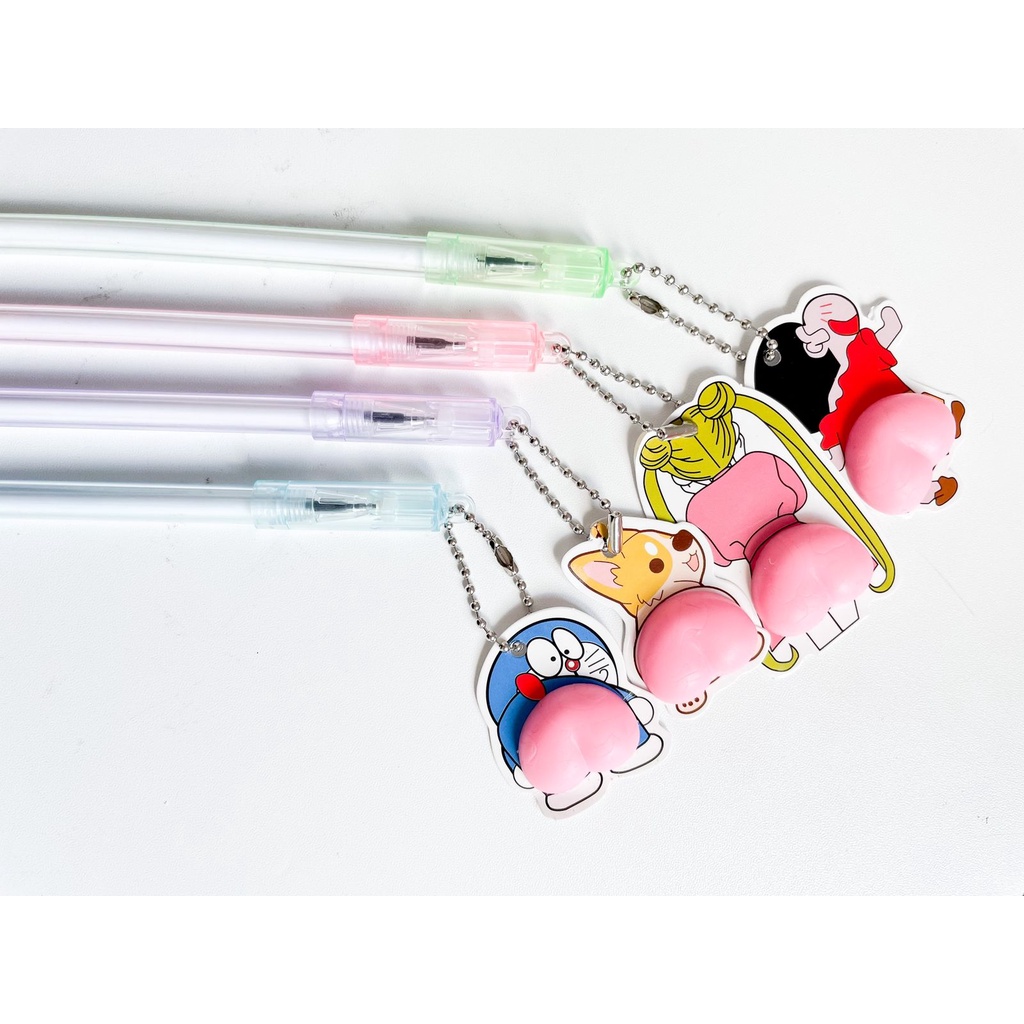TERBARU PULPEN GEL TINTA HITAM / PEN GANTUNGAN KARTUN CUTE ! PULPEN BOLPEN PENA LUCU UNIK TERMURAH BISA COD READY-2