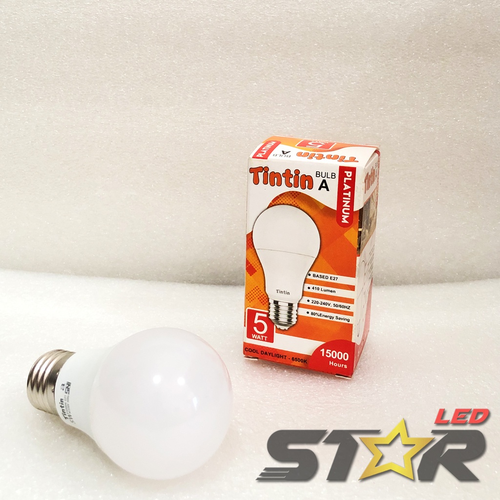 TINTIN PLATINUM Bulb A LED 5W, 7W, 9W Lampu Bohlam Bulat Murah Hemat Energi Irit Listrik 5 7 9 WATT Star