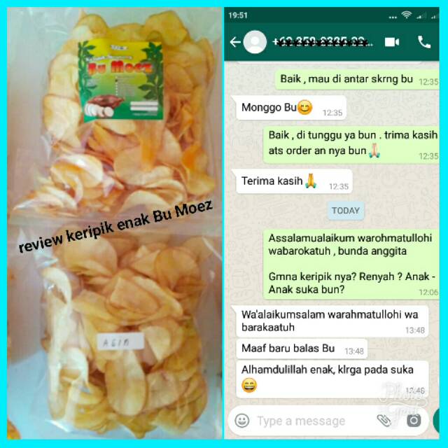 

Testimoni Keripik singkong enak Bu Moez