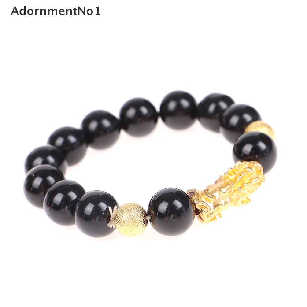 (AdornmentNo1) Gelang Manik Batu Obsidian Feng Shui Untuk Pria / Wanita