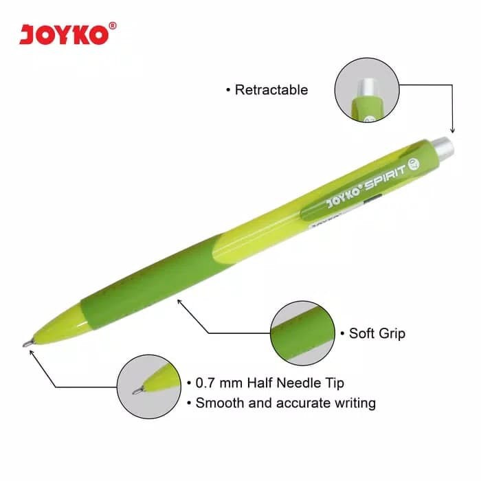 

Pulpen / Pen / Ballpoint Joyko BP-179 Spirit Hitam 0.7 mm