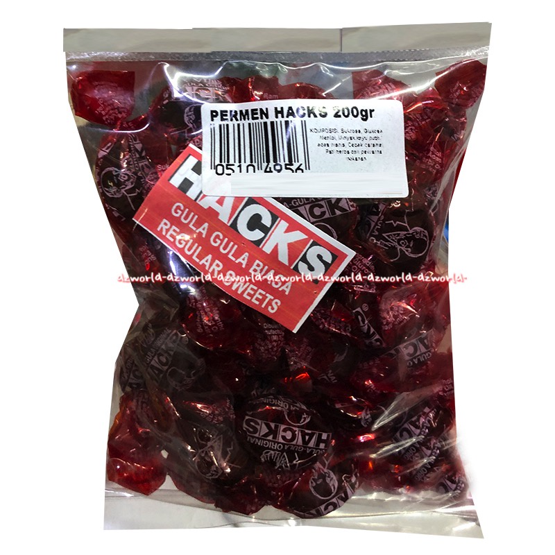 Permen Hacks 100gr Gula-Gula Biasa Regular Sweet Permen Hack Merah Hak Mint Pedas