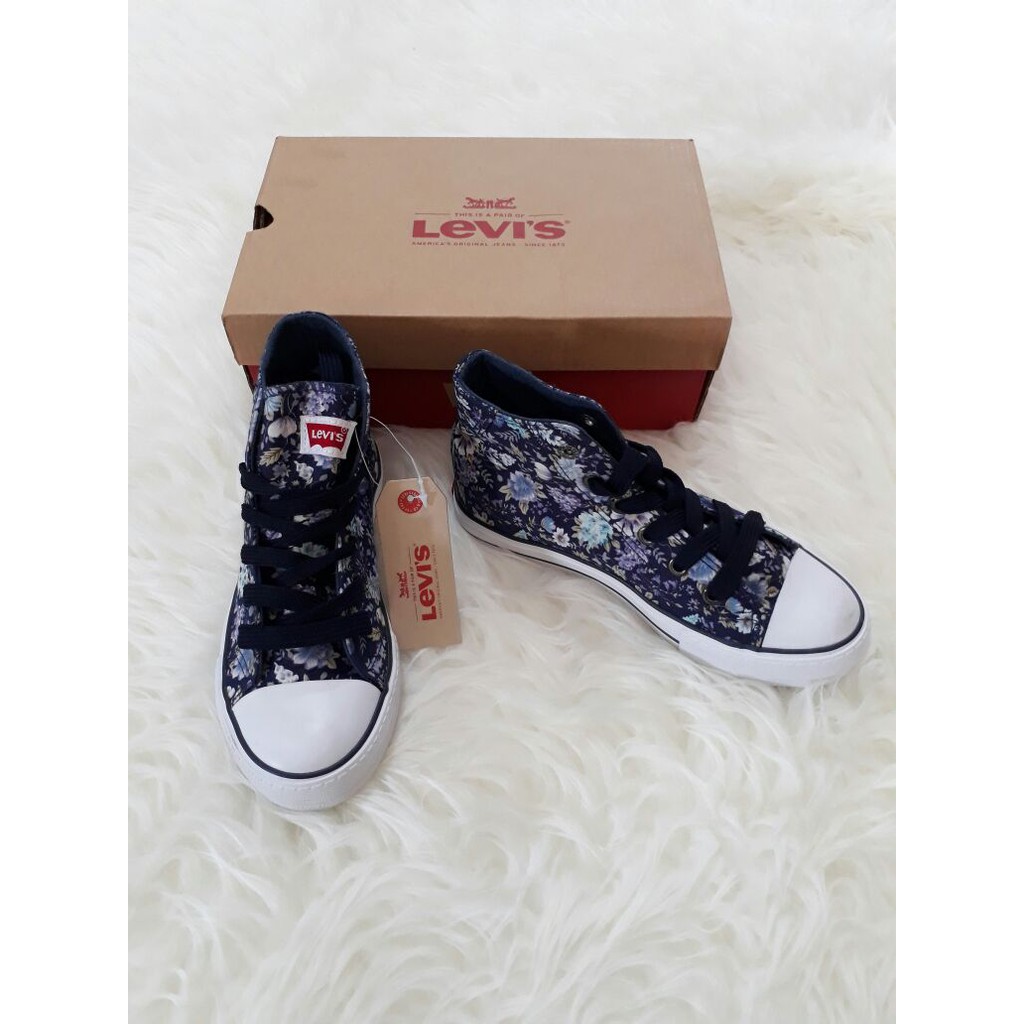 Sepatu Anak Perempuan Impor Original Levi's Multi Flower Navy Sepatu Sneakers Anak