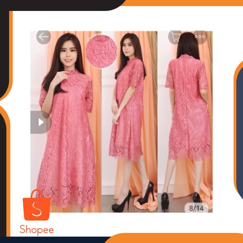 Grosir ZASKIA TUNIK DRESS BROKAT KEBAYA PREMIUM Elegan