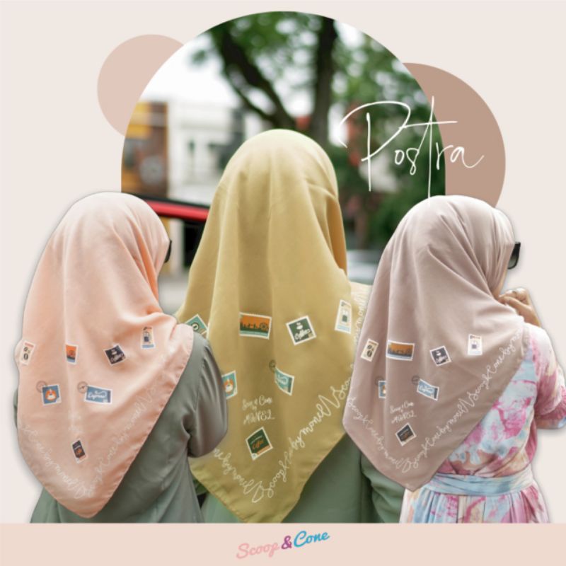 SCOOP AND CONE BY MONEL POSTRA SERIES | KERUDUNG VOAL SEGI EMPAT HIJAB