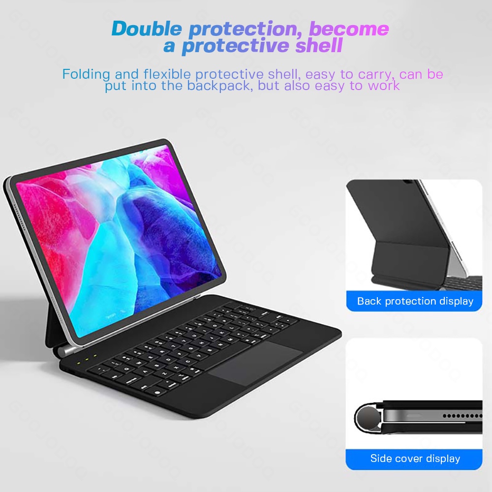 【Beli dua diskon 20%】 GOOJODOQ for Magic Keyboard Case For iPad Floating Cantilever Keyboard Cover With wireless bluetooth keyboard