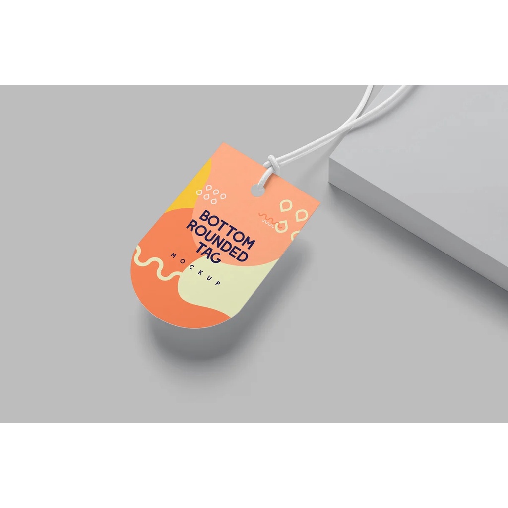 Side Oval Shape Tag Mockups