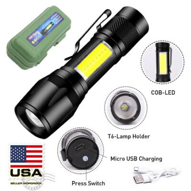 Senter Saku Mini LED 3 Mode Rechargeable / Senter Mini LED /  lampu Senter LED