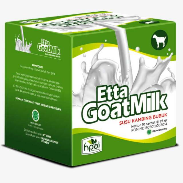 

HNI-HNPAI Etta Goat Milk / susu kambing #10 Sachet