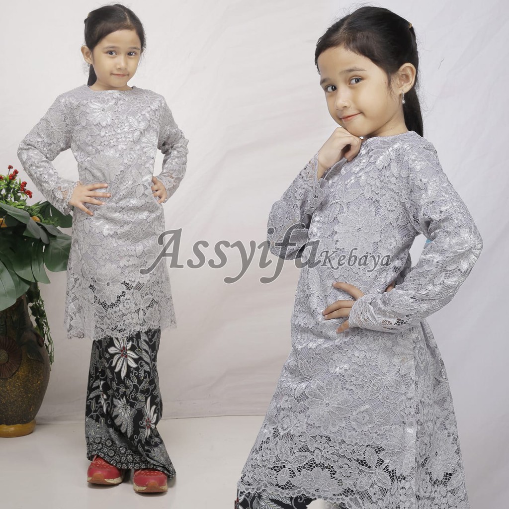 Set Kebaya Anak Brokat Tunik Kebaya Simple