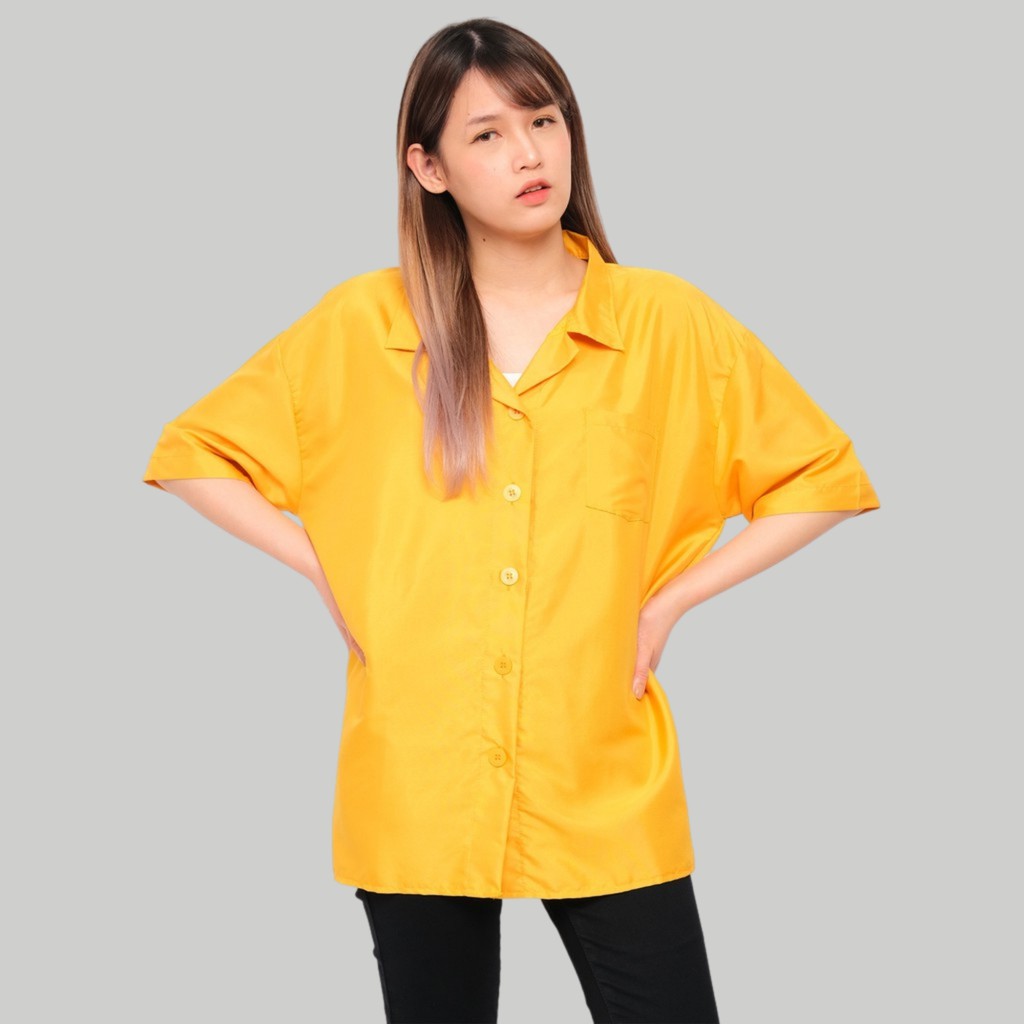 Monellina 90178 Kemeja Wanita Lengan Pendek Polos-2