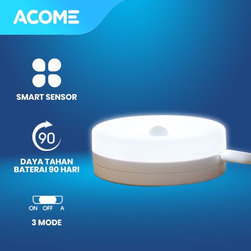 ACOME Induction Night Light ANL01 Lampu Sensor Otomatis White - Garansi 1 Tahun