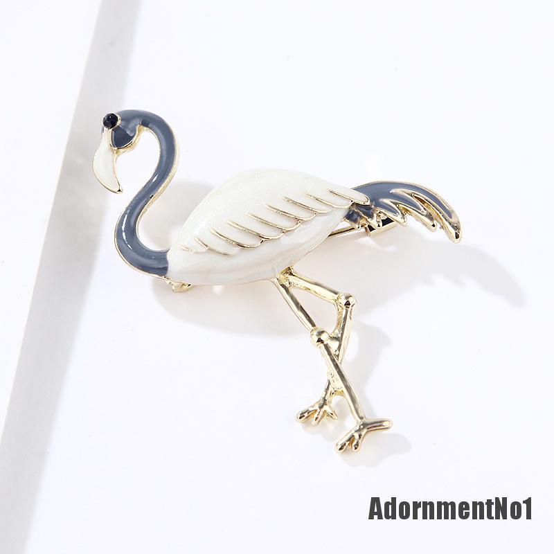 (Adornmentno1) Bros Pin Enamel Bentuk Flamingo Elegan Untuk Wanita