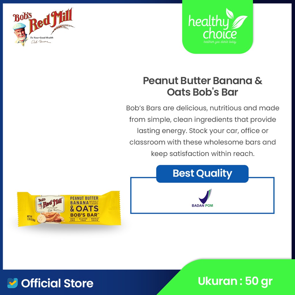 

Bob's Red Mill Peanut Butter Banana & Oats Bob's Bar 50g