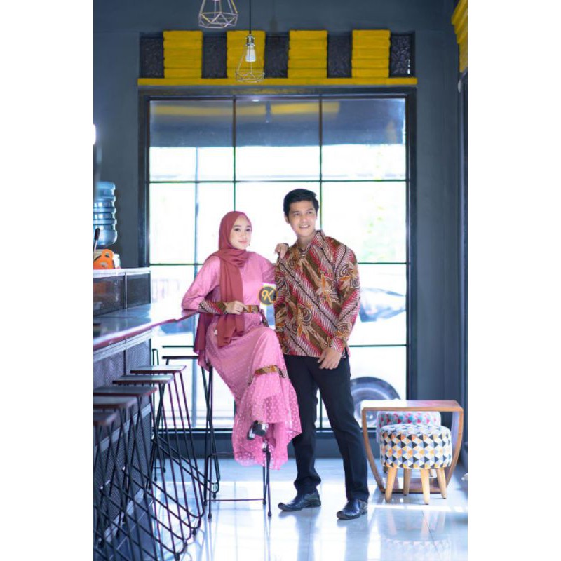 anjelyn Gamis gradasi 2in1 mix hijab ceruty gamis kondangan