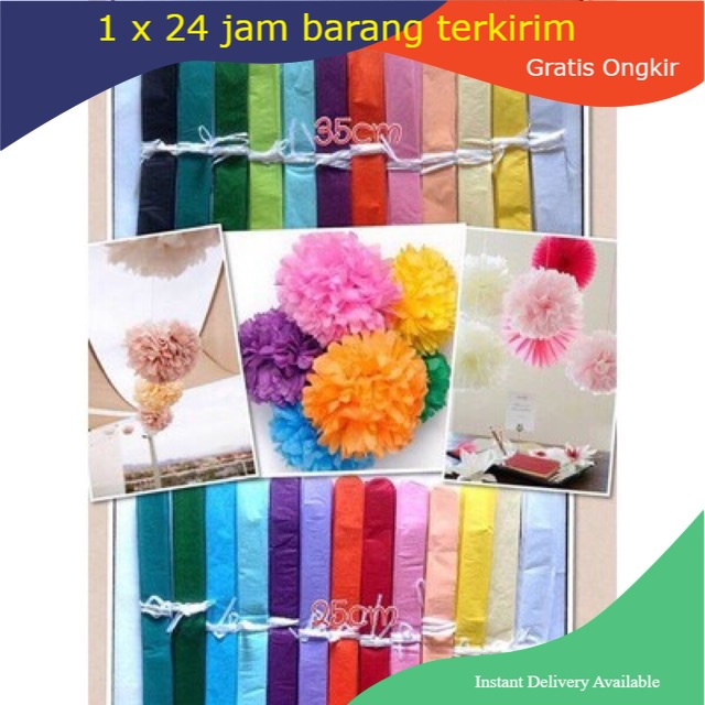 

Pompom Kertas / Pompom Dekorasi / Pompom Gantung / Pompom Ultah Uk 25cm MURAH