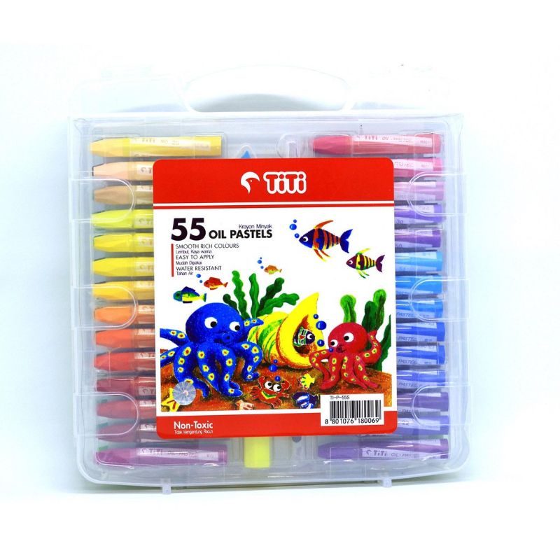 Titi Krayon Minyak 55 Warna / Crayon 55 Colors Oil Pastels