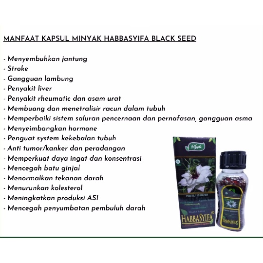 Habbasyifa Minyak Habbatussauda Black Seed Oil 200 Kapsul