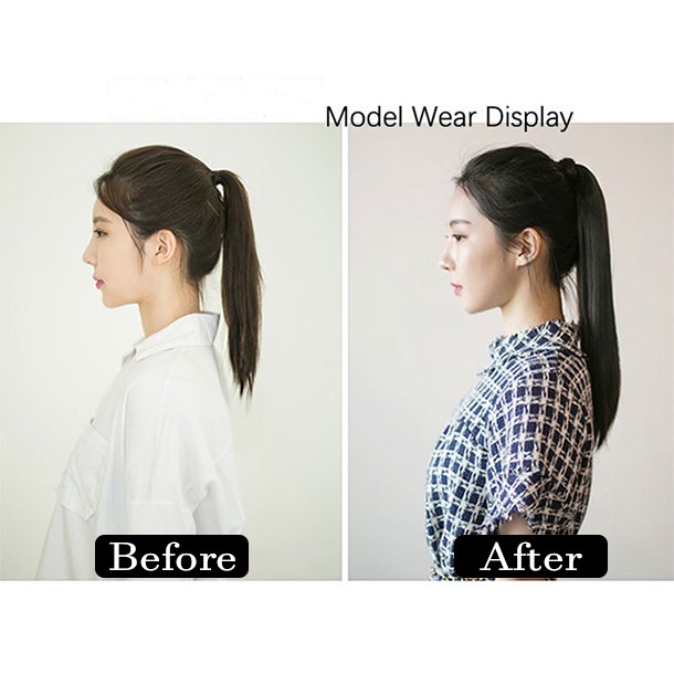 Hair Klip Wanita Ponytail Panjang Lurus Korean Version Hair Extension Rambut Palsu Import