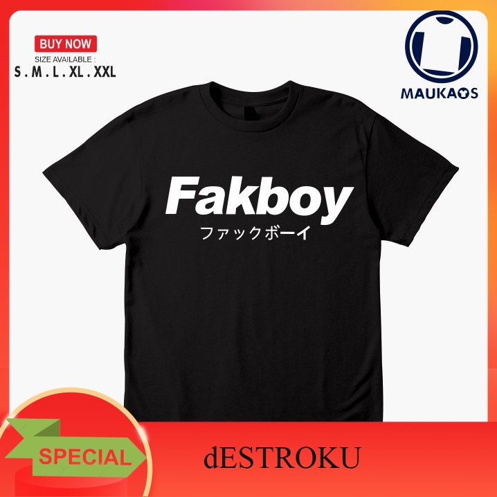 dESTROKU Kaos Baju Anime Kata Jepang Fakboy Kaos Anime