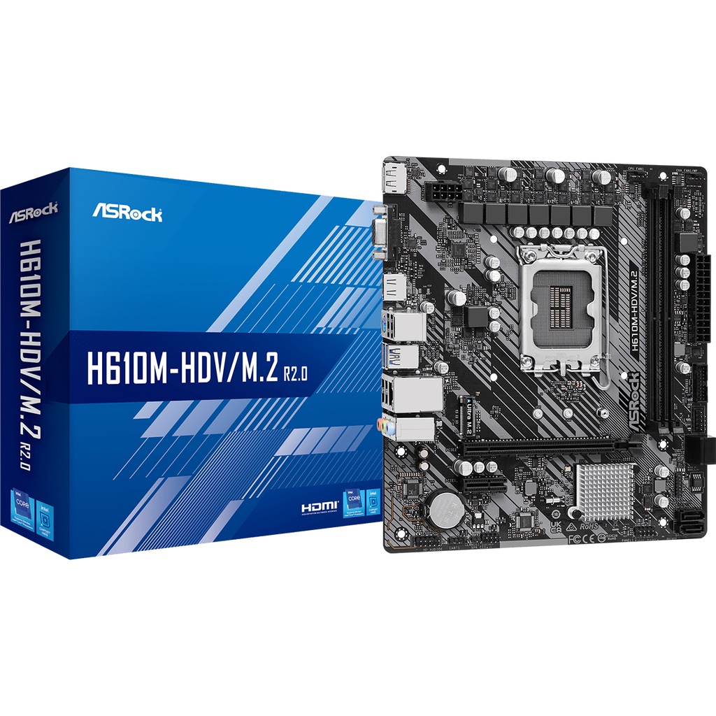 ASROCK H610M-HDV/M.2 Intel LGA1700 H610 DDR4 - Alder Lake Motherboard