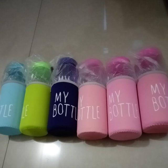 [jakarta] My Bottle + Pouch Warna Infused Water 500ml - Botol Minum 1kg 9 Pc