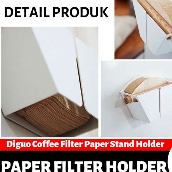 Diguo Coffee Filter Paper Stand Holder Flat Bottom &amp; V60 All Size - Alat Penyimpan Kertas Kopi