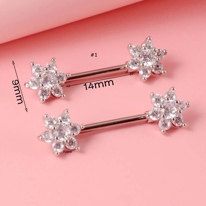 2pcs Anting Tindik Puting Bentuk Daunbungalebah 14gauge Bahan Stainless Steel Dengan Zircon