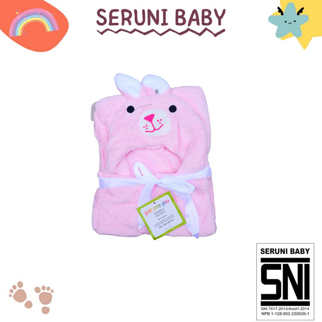 Selimut Bayi Karakter Fleece / Selimut Bayi Topi Boneka 3D