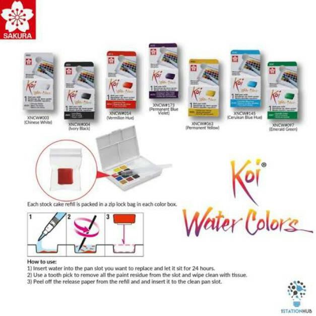 

Pv7Code sakura koi watercolor half pan refill (available 48clr)(rekomended)Z3D1