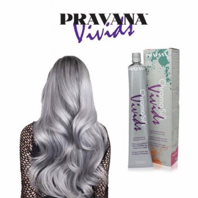 Cat rambut silver/ abu Pravana vivids silver non amoniak direct color