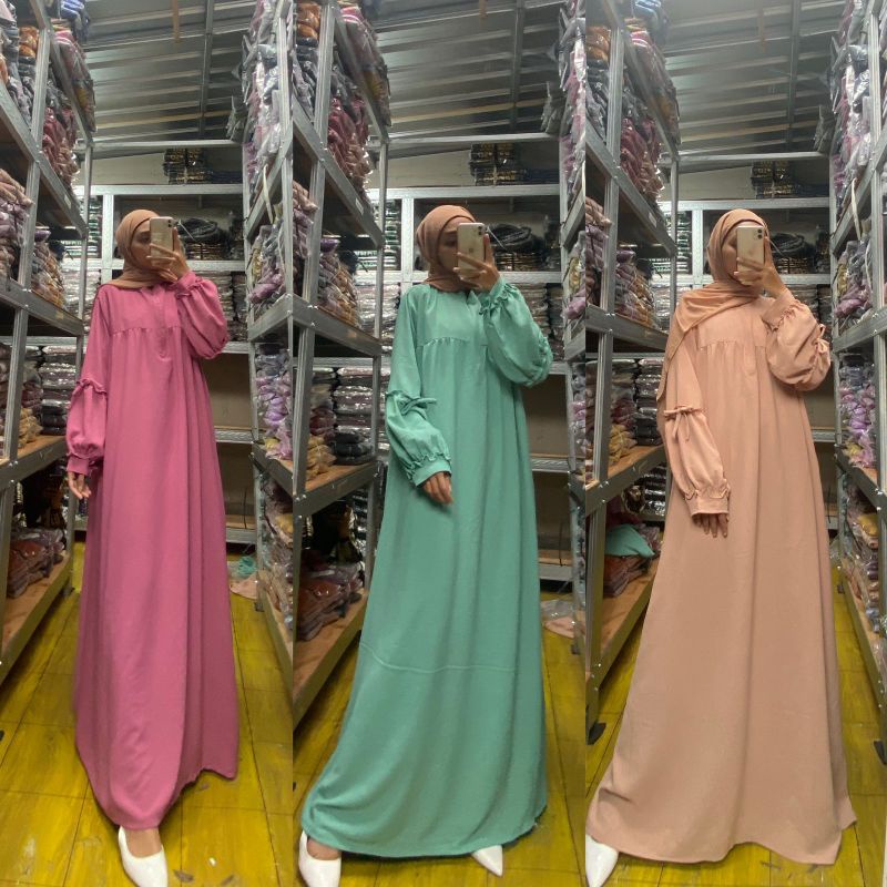 LATAYA  MAXY Gamis Kringkle Airflow POLOS LD 110- Gamis Abaya Wanita