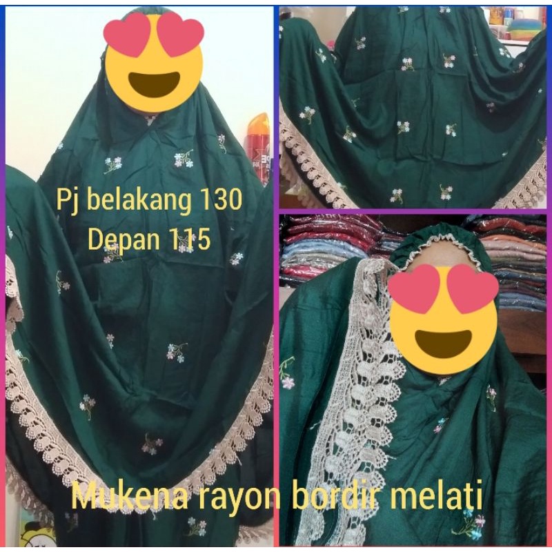 Mukena rayon premium bordir melati