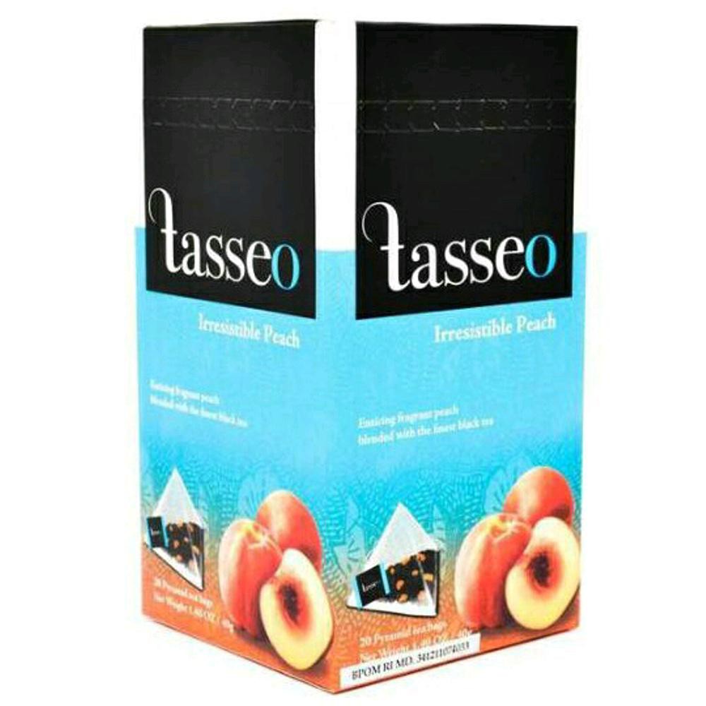 Tasseo Irresible isi 20bag Tea teh pilihan dengan ekstrak buah persik dalam kantung Teh Piramid Taseo Taseeo