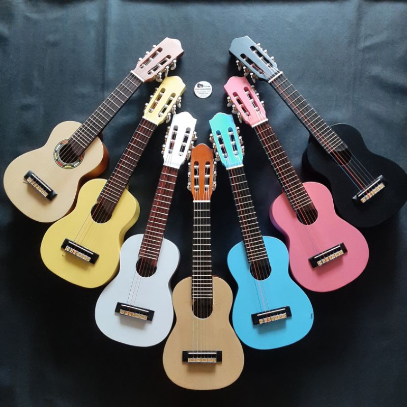 Gitar akustik kecil Gitarlele Guitalele Gitarmini Gitarjunior ukulele senar 6 nilon gitaryamaha free packing kayu