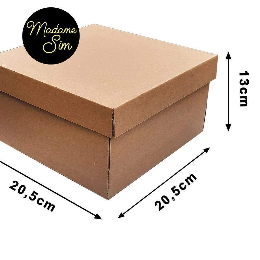 

♩ KOTAK KUE - CAKE BOX 20 x 20 x 13 CM - COKLAT (ISI : 10 PCS) ✦