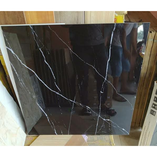Granit 60x60 hitam marmer KIA Pandora Black