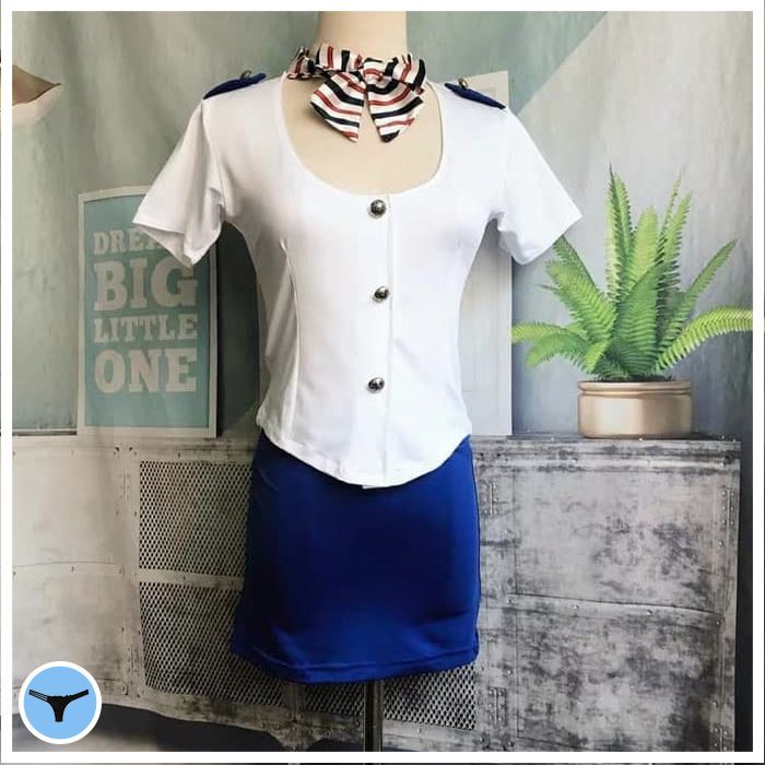 KOSTUM PRAMUGARI SET STEWARDESS/COSPLAY PRAMUGARI SEXY/LINGERIE PRAMUGARI CD SEXY