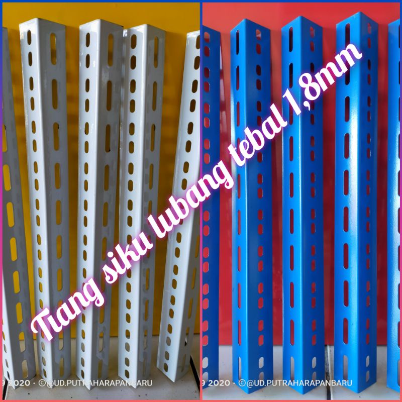TIANG BESI SIKU LUBANG 50cm 4x4 TEBAL 1,8MM