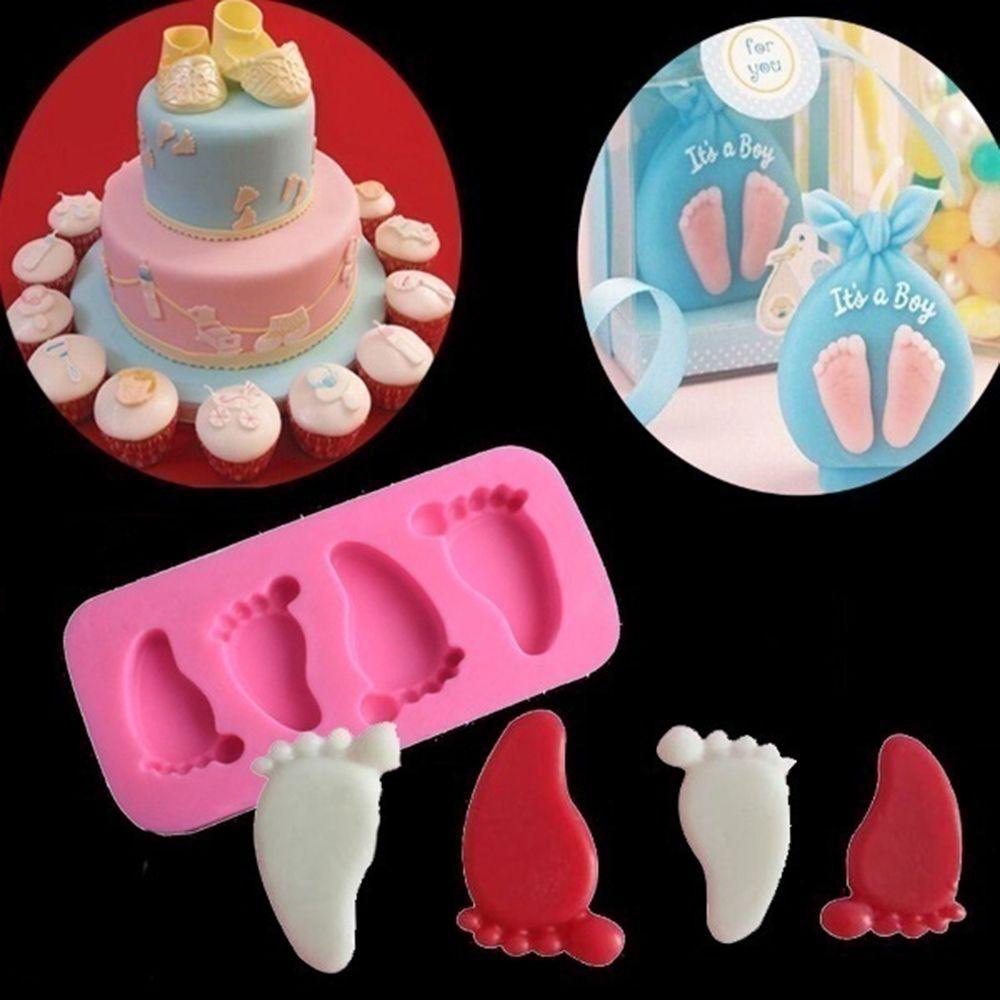 Suyo 3D Perlengkapan Baking Kaki Bayi Fondant Sabun Cetakan Silikon