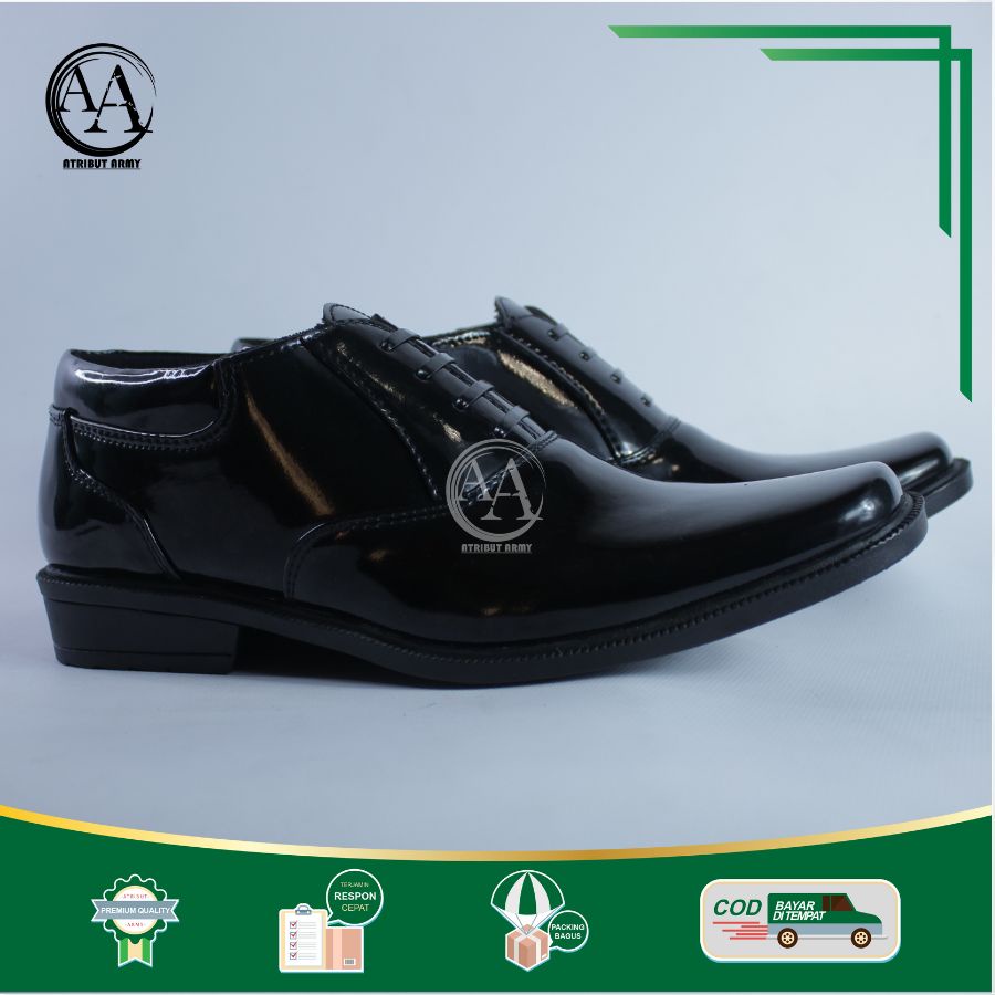 SEPATU PDH POLRI 02 DINAS PRIA SEPATU PDH PENDEK FANTOFEL POLISI SECURITY SATPAM / PANTOFEL KERJA - DP02