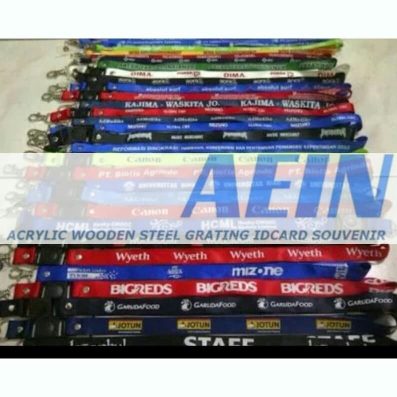 

Tali Lanyard 2cm Sablon Gantungan Bahan Warna Banyak