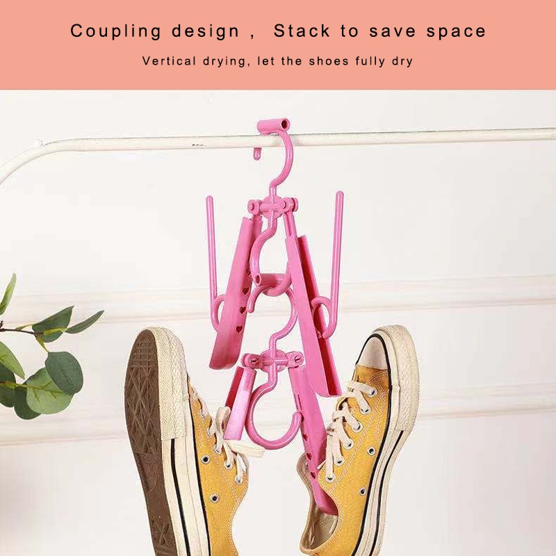 UNIGOOD - Adjustable Hanger Lipat Gantungan Baju Sepatu Multifungsi Magic Hanger 2 in 1