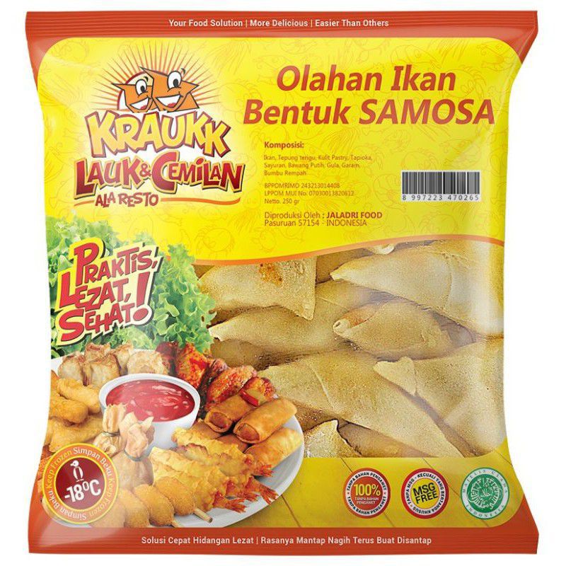 

Samosa Krauk 250gr/ Olahan ikan bentuk samosa frozen food