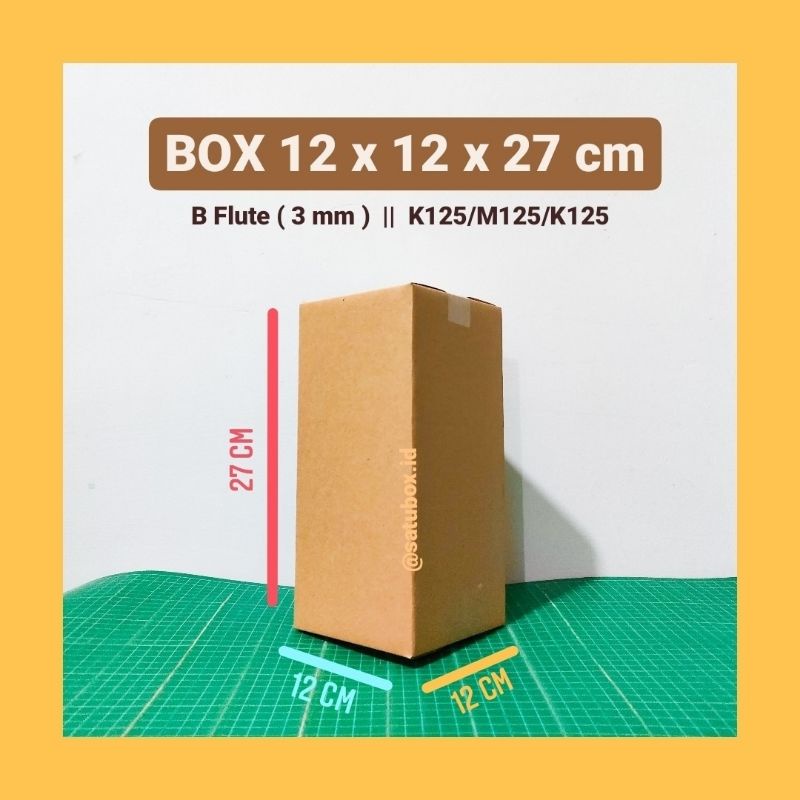 

kardus karton box polos uk. 12x12x27 cm, single wall tebal 3mm
